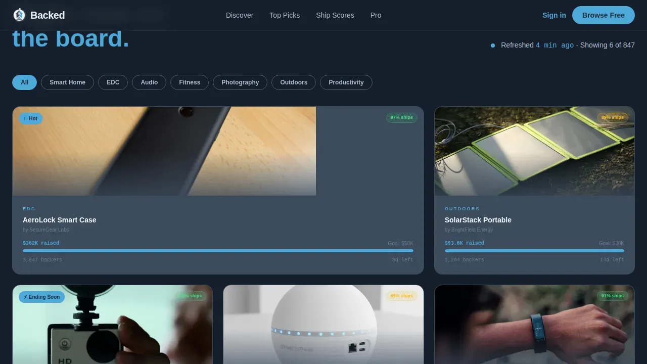 Curated Tech Campaign Discovery Landing Page Template