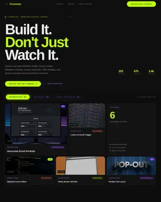 Interactive Webflow Course | Free Website Template | Rocket