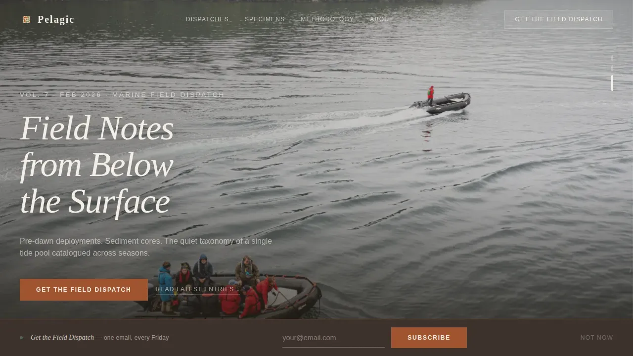 Elegant Marine Science Landing Page Template