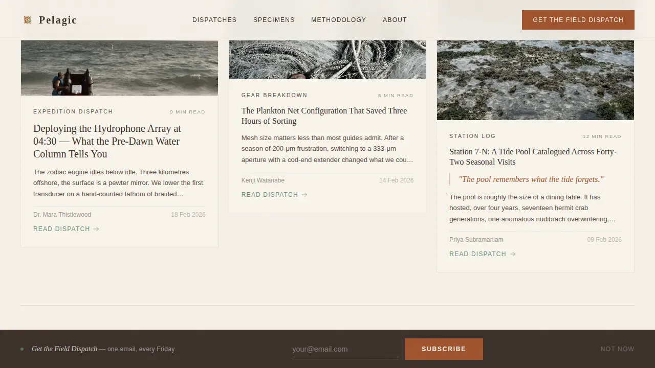 Elegant Marine Science Landing Page Template