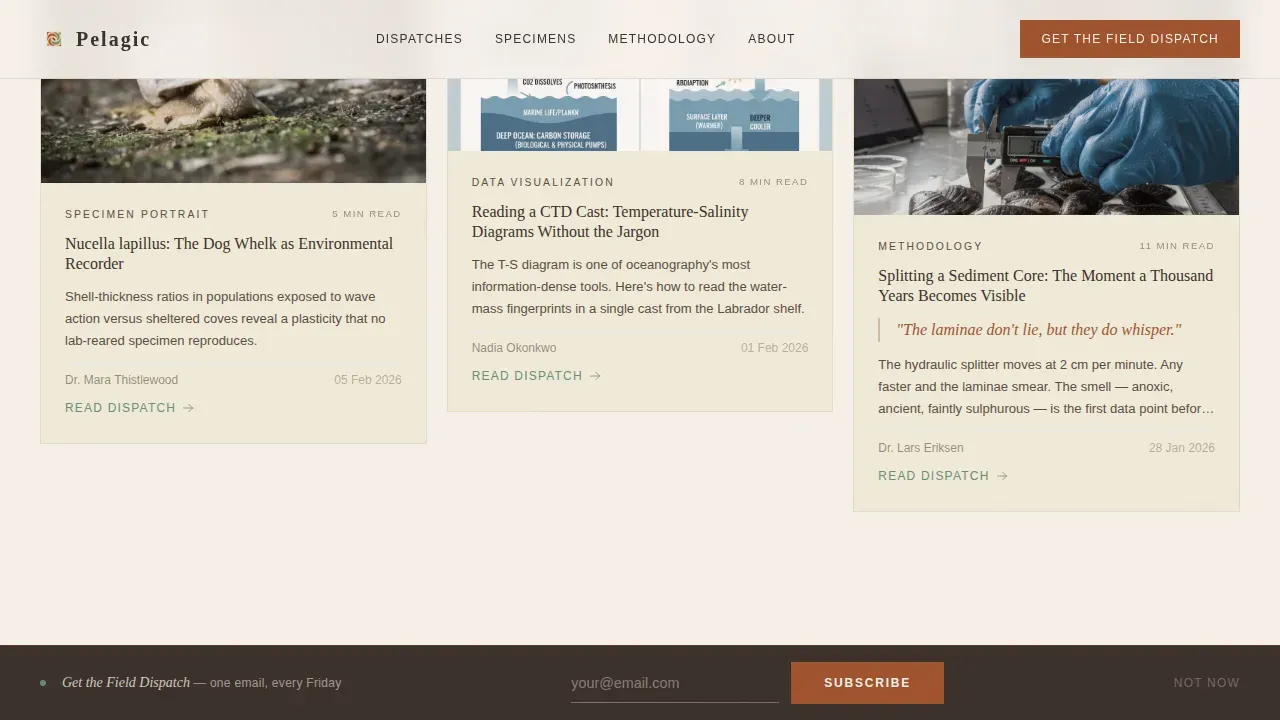 Elegant Marine Science Landing Page Template
