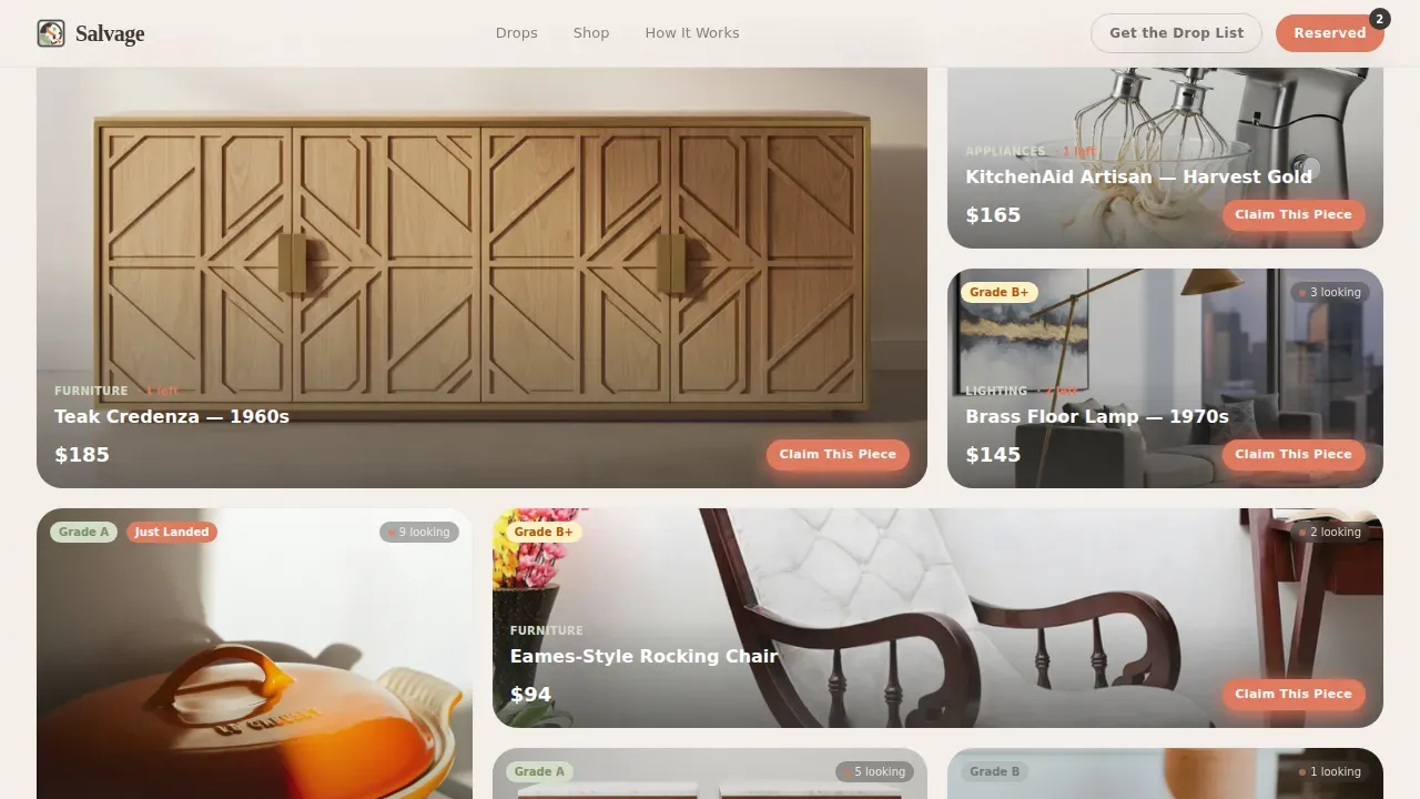 Trendy Vintage Goods Marketplace Landing Page Template