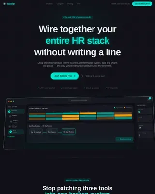 No-Code HRM Comparison Landing Page Template