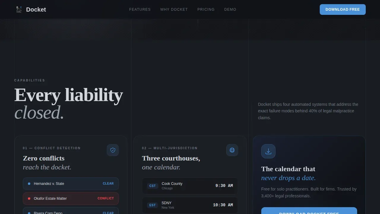 Dynamic Legal Calendar Landing Page Template