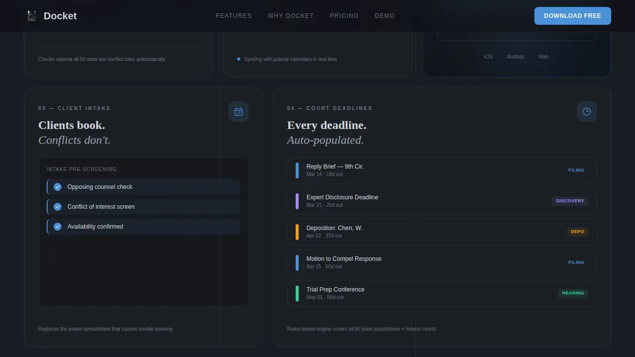 Dynamic Legal Calendar Landing Page Template