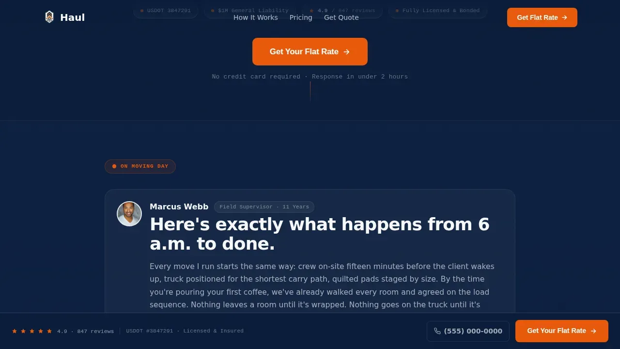 Professional Relocation Services Landing Page Template