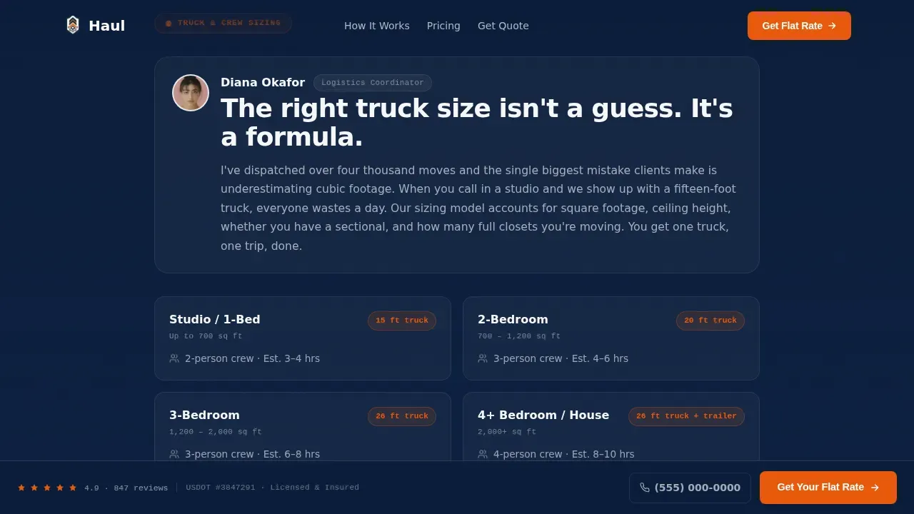 Professional Relocation Services Landing Page Template