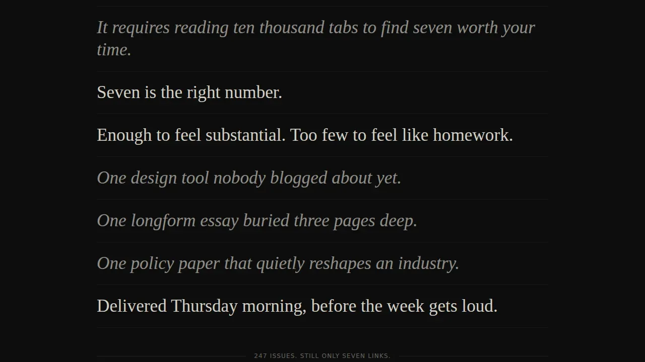 Curated Discovery Newsletter Landing Page Template