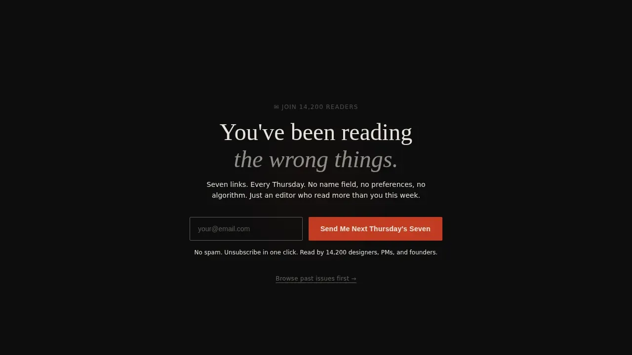 Curated Discovery Newsletter Landing Page Template