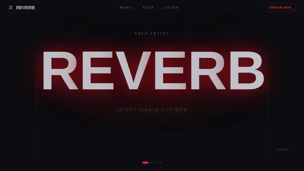 Dark Immersive Solo Artist Landing Page Template
