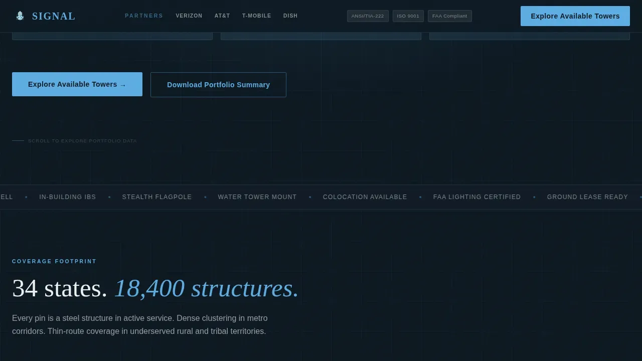 Stats-First Cell Tower Company Landing Page Template