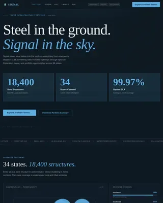 Stats-First Cell Tower Company Landing Page Template
