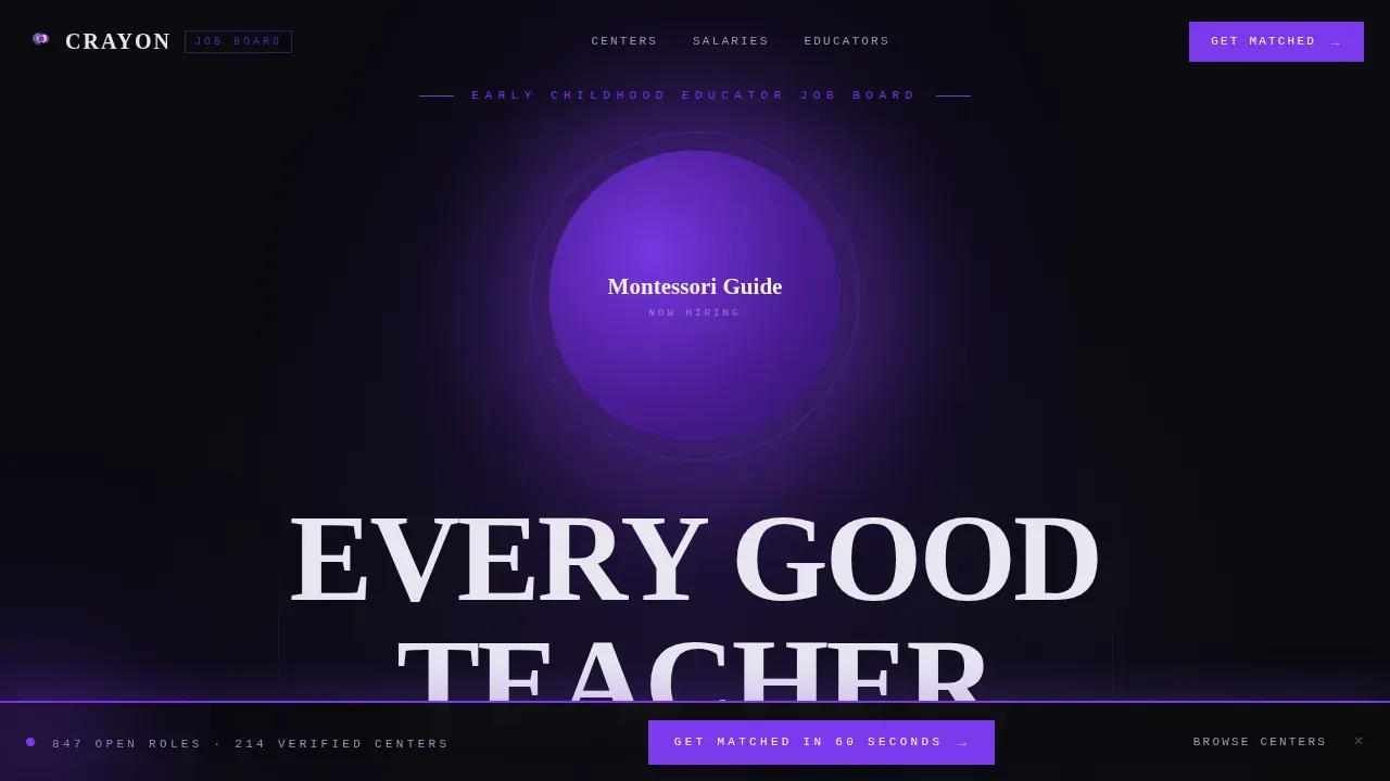 Bold Preschool Careers Landing Page Template