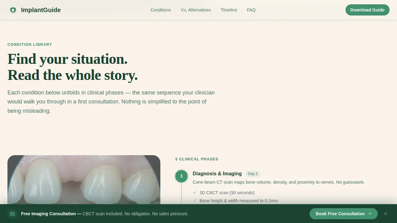 Implant Dentist Booking Website Template