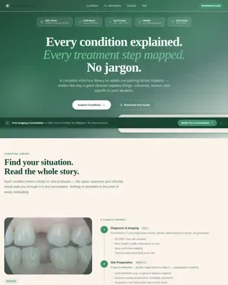 Implant Dentist Booking Website Template
