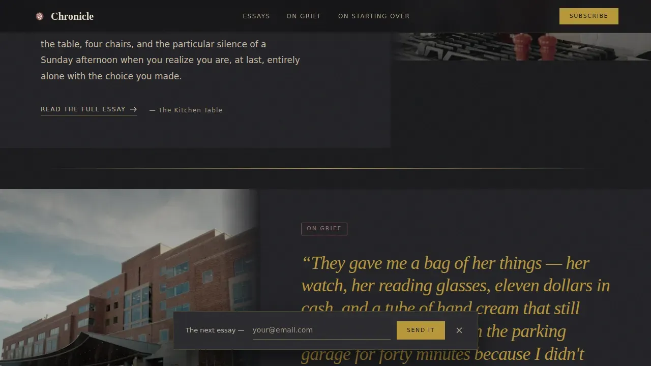 Atelier Studio Memoir Blog Landing Page Template