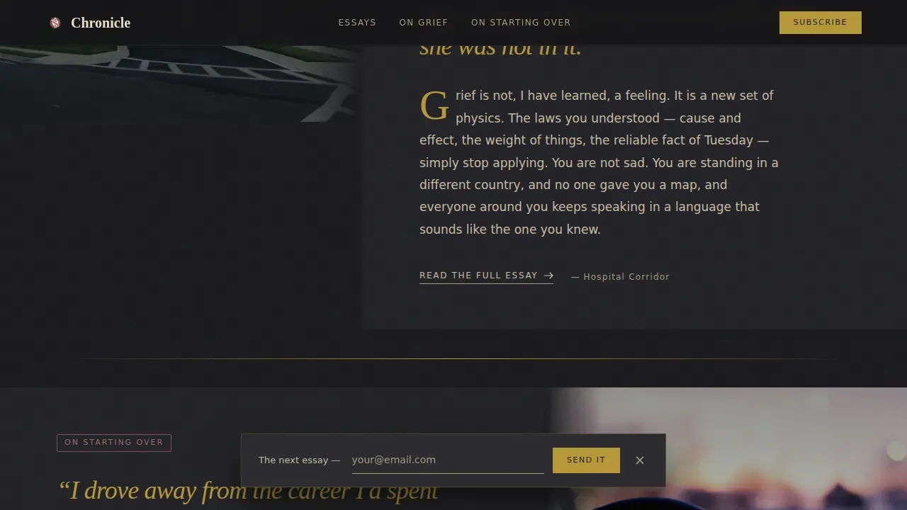 Atelier Studio Memoir Blog Landing Page Template
