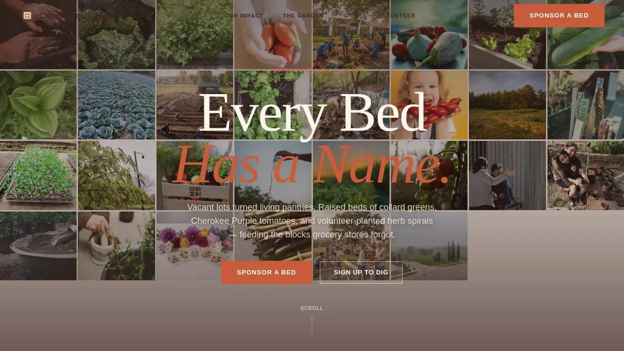 Community Garden Partnership Landing Page Template