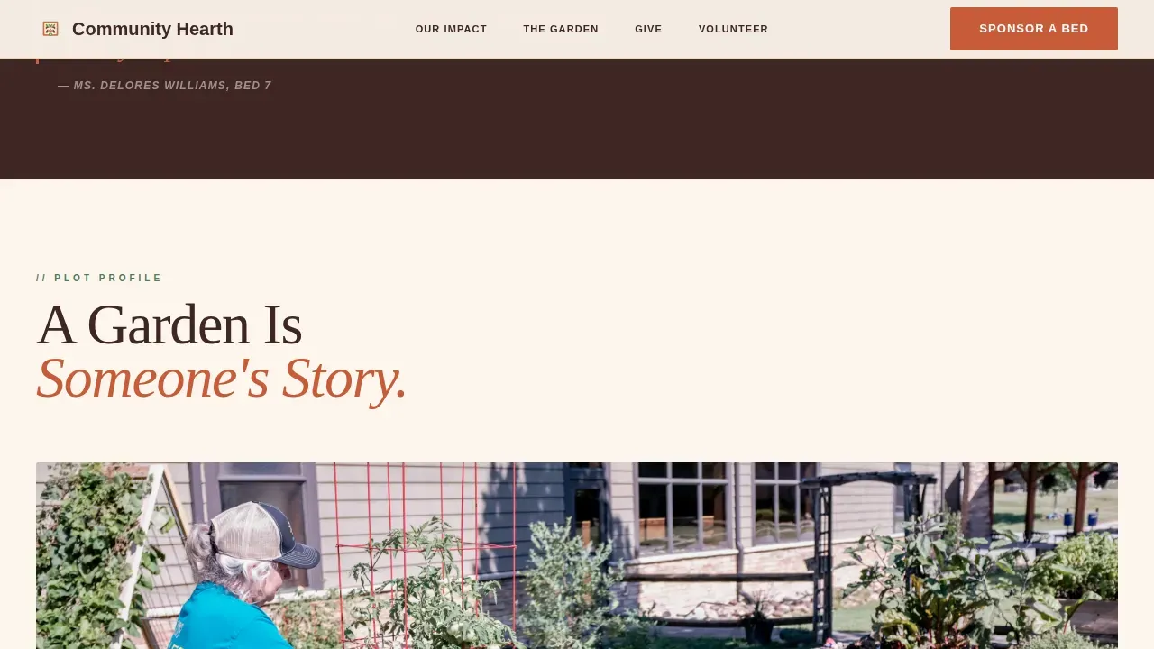 Community Garden Partnership Landing Page Template