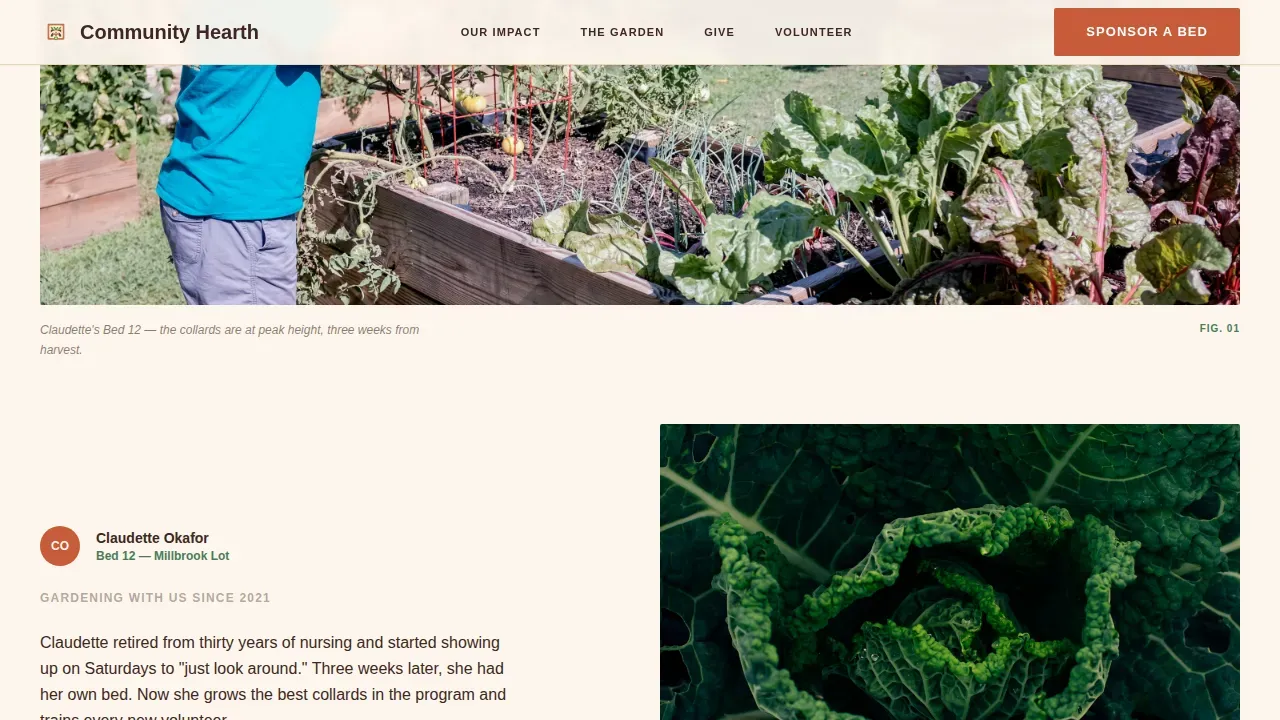 Community Garden Partnership Landing Page Template