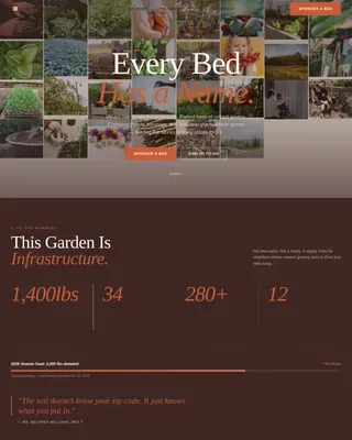 Community Garden Partnership Landing Page Template
