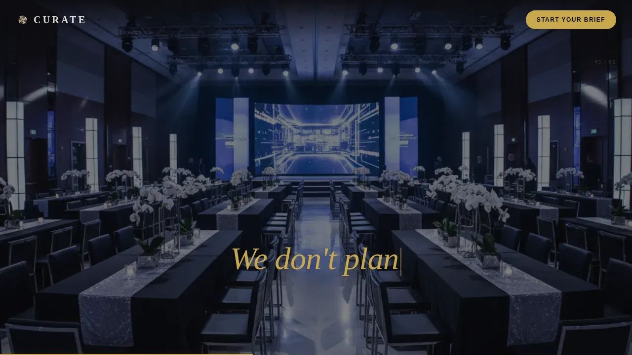 Immersive Corporate Event Agency Landing Page Template