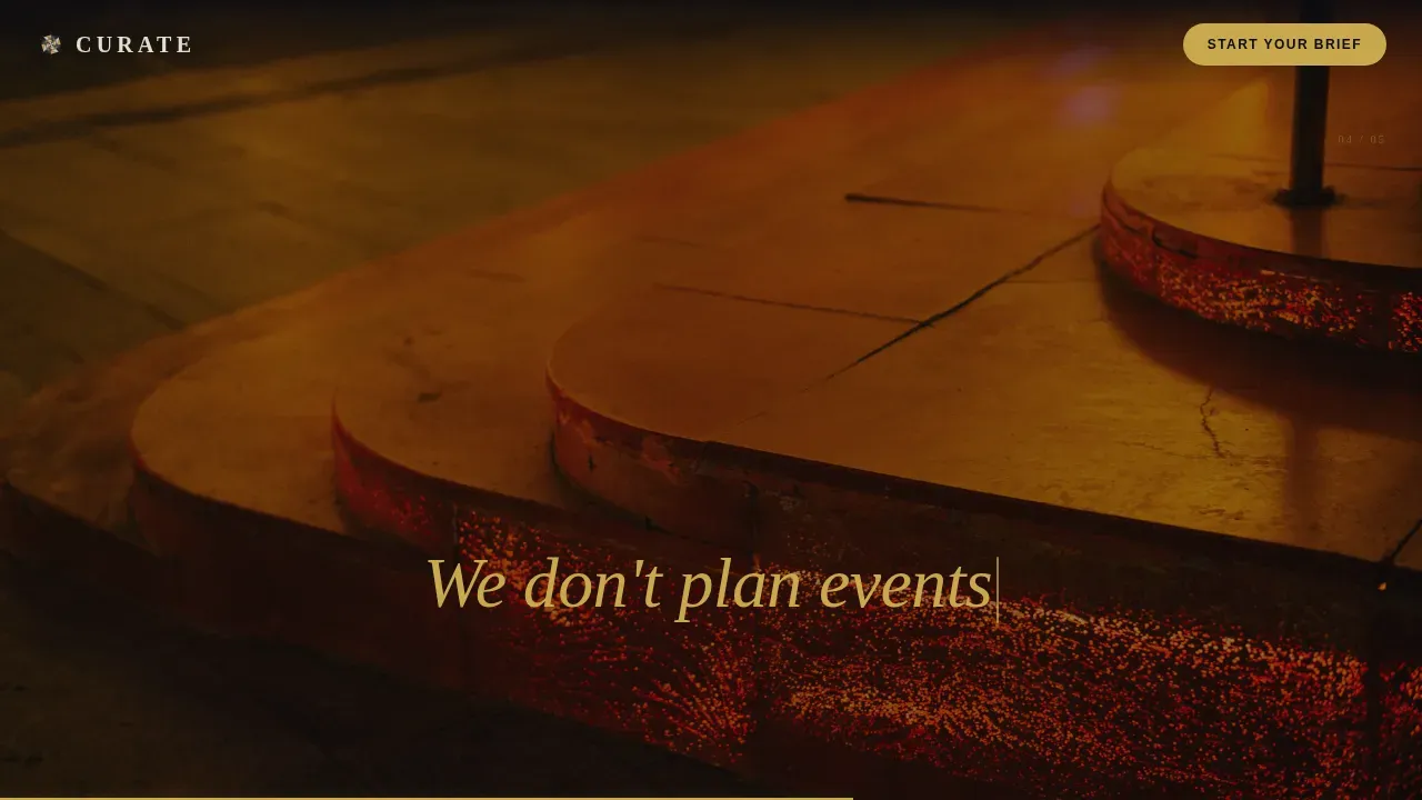 Immersive Corporate Event Agency Landing Page Template