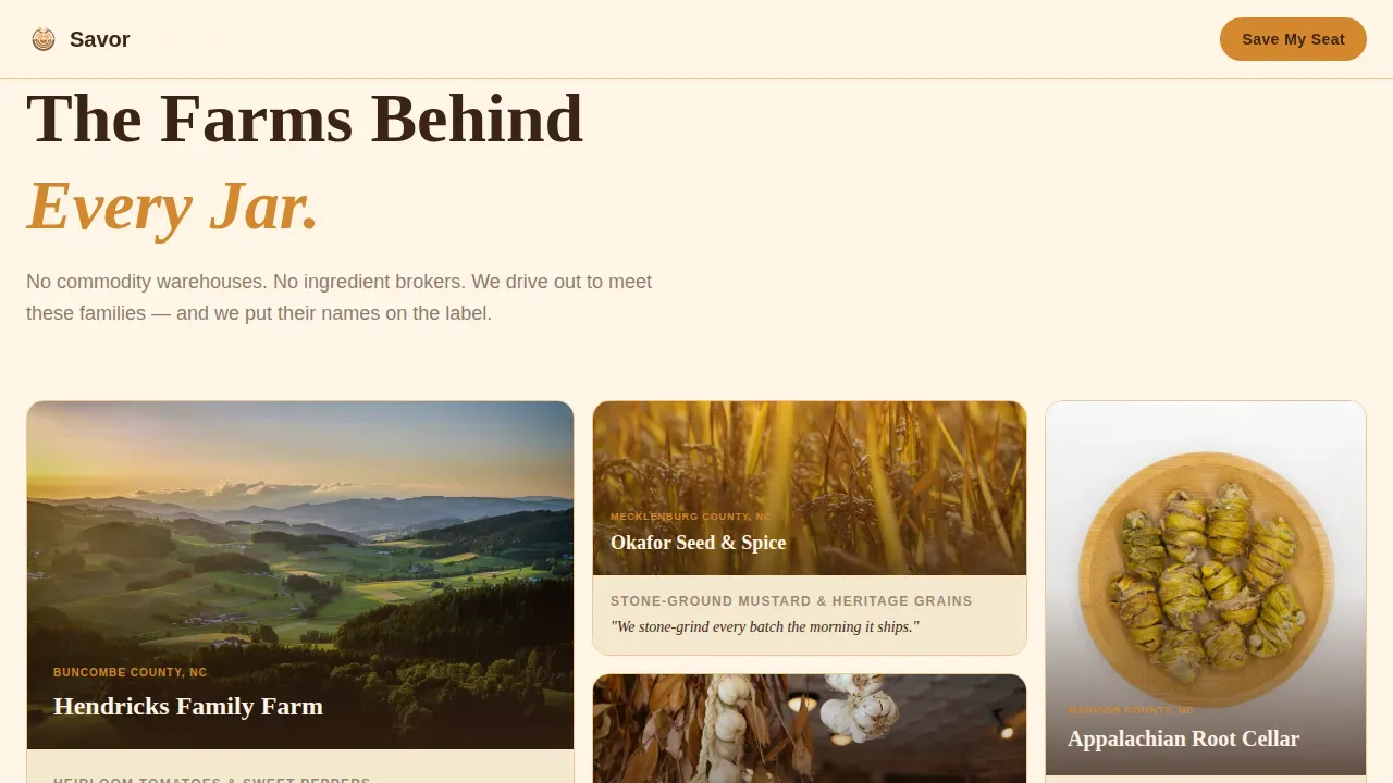 Low-Sodium Food Brand Landing Page Template