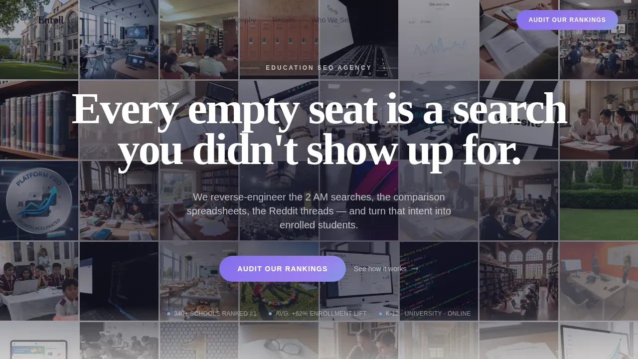 Education SEO Agency Landing Page Template