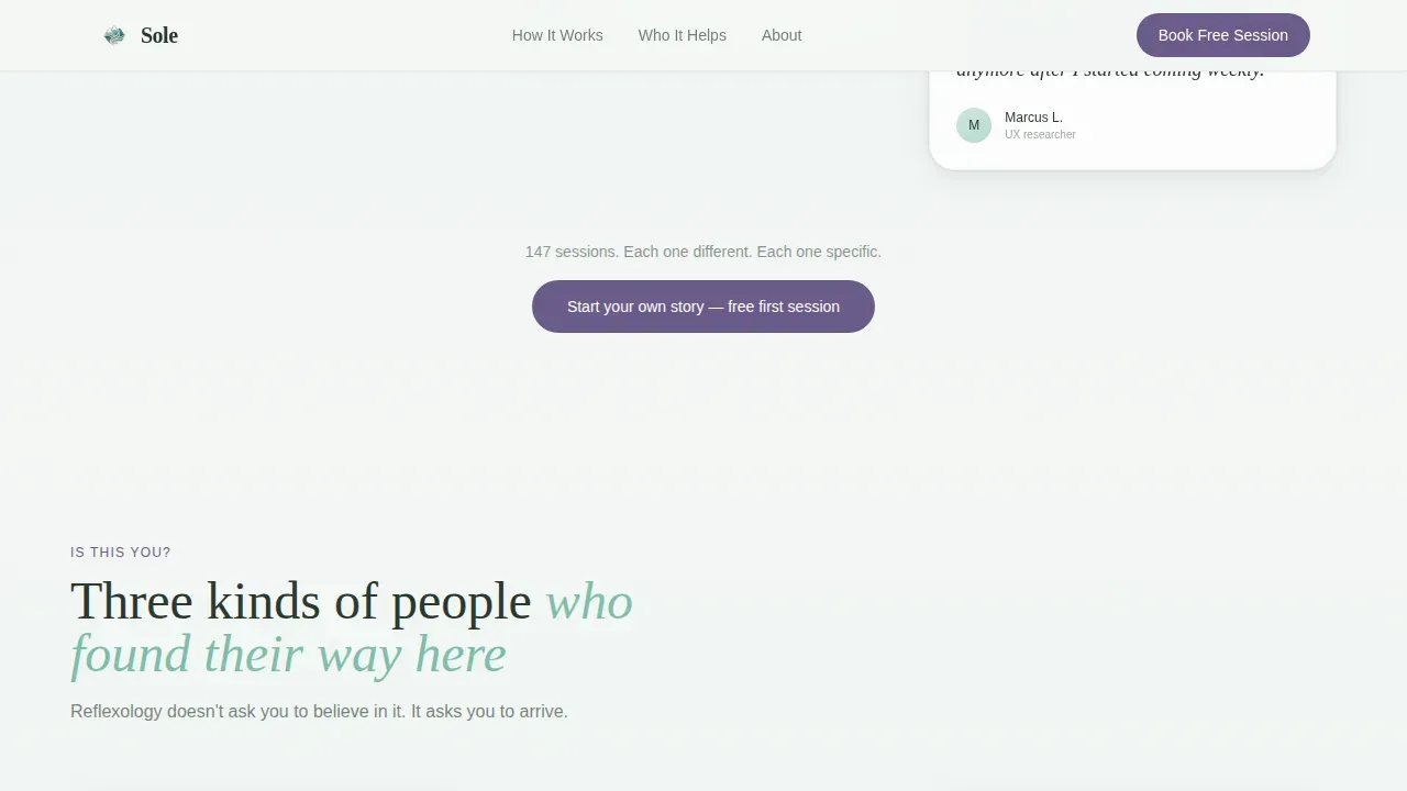 Reflexology & Foot Therapy Spa Website Template