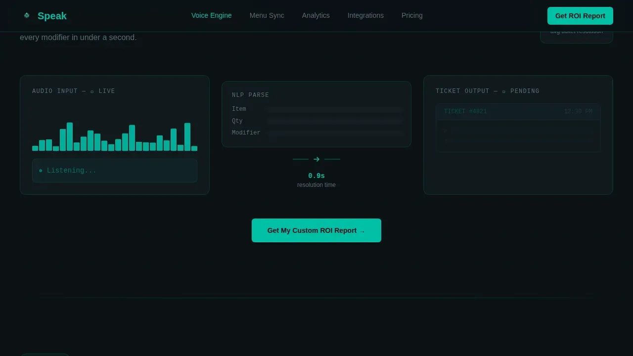 Voice-Activated POS ROI Calculator Landing Page Template