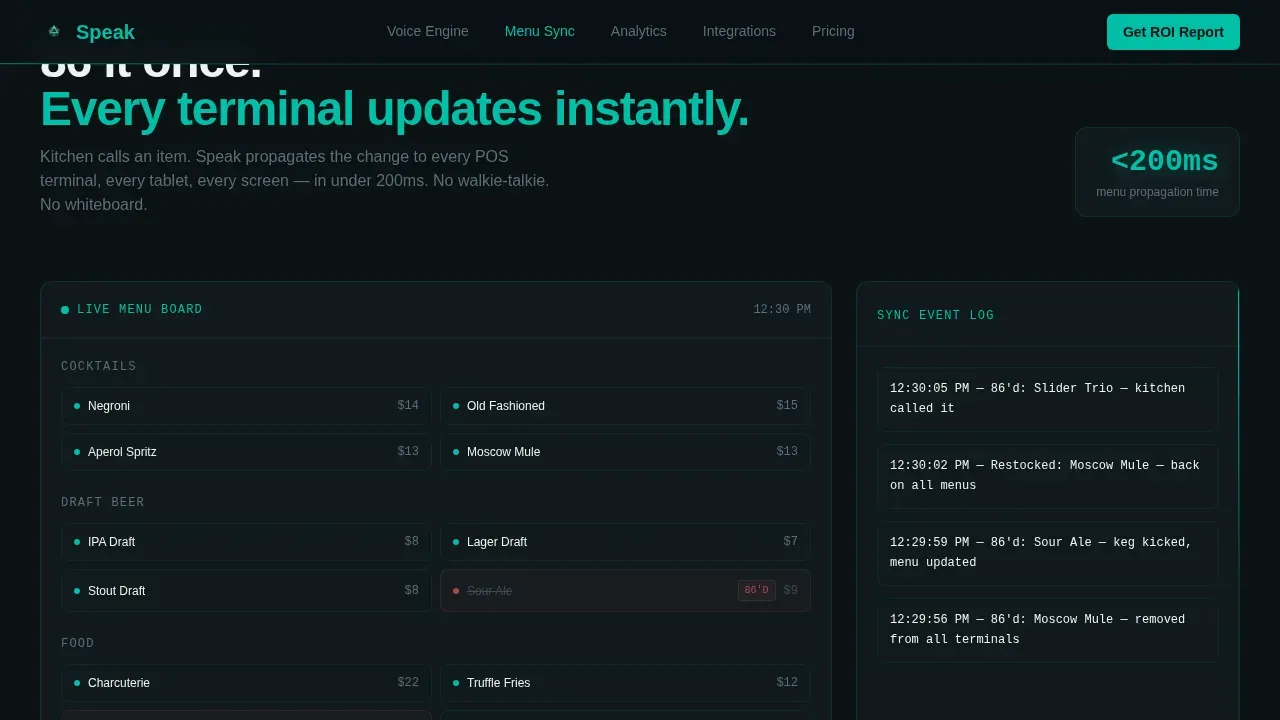 Voice-Activated POS ROI Calculator Landing Page Template