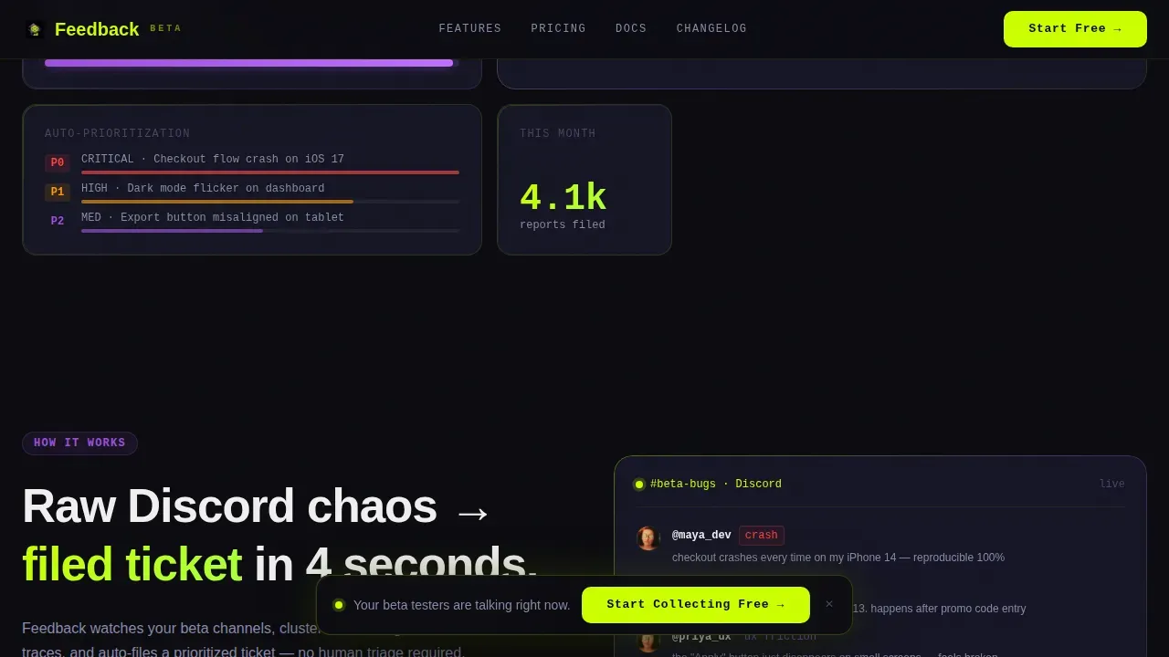 Real-Time Beta Triage Landing Page Template