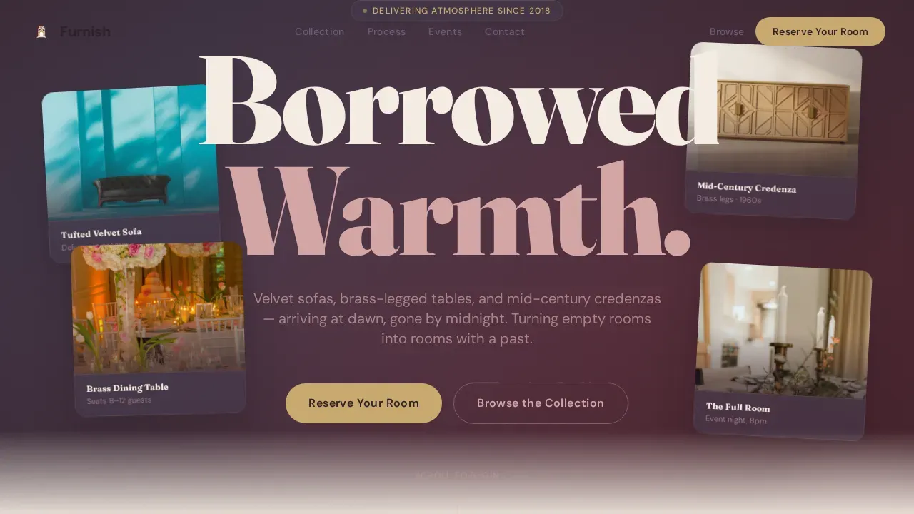 Luxury Event Furniture Rental Landing Page Template