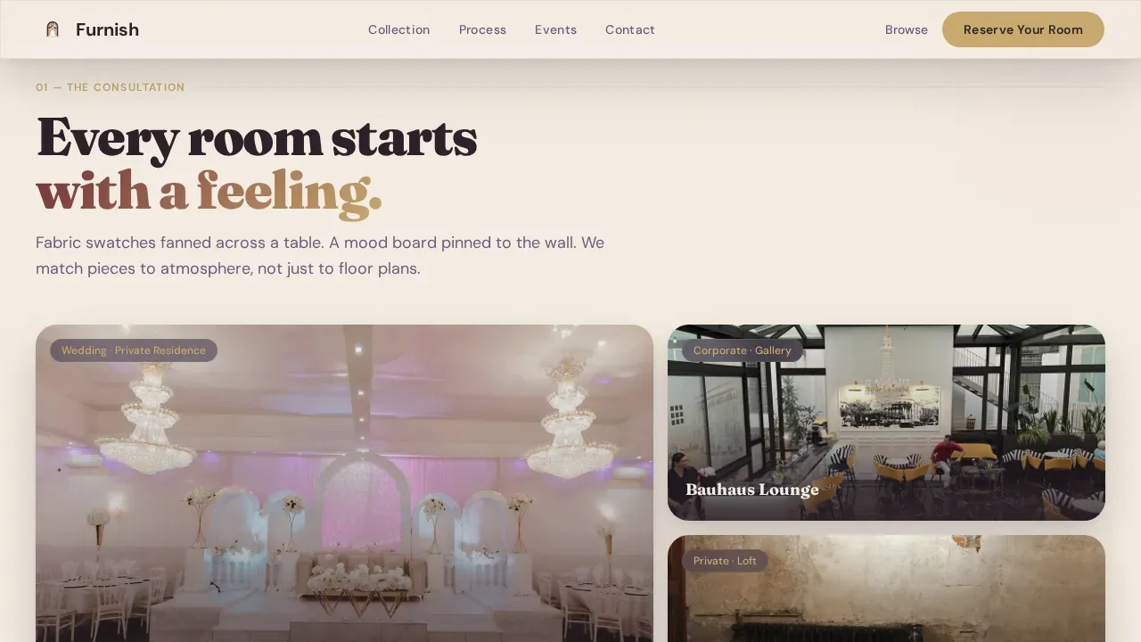 Luxury Event Furniture Rental Landing Page Template