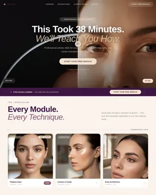 Makeup Artistry Academy Landing Page Template