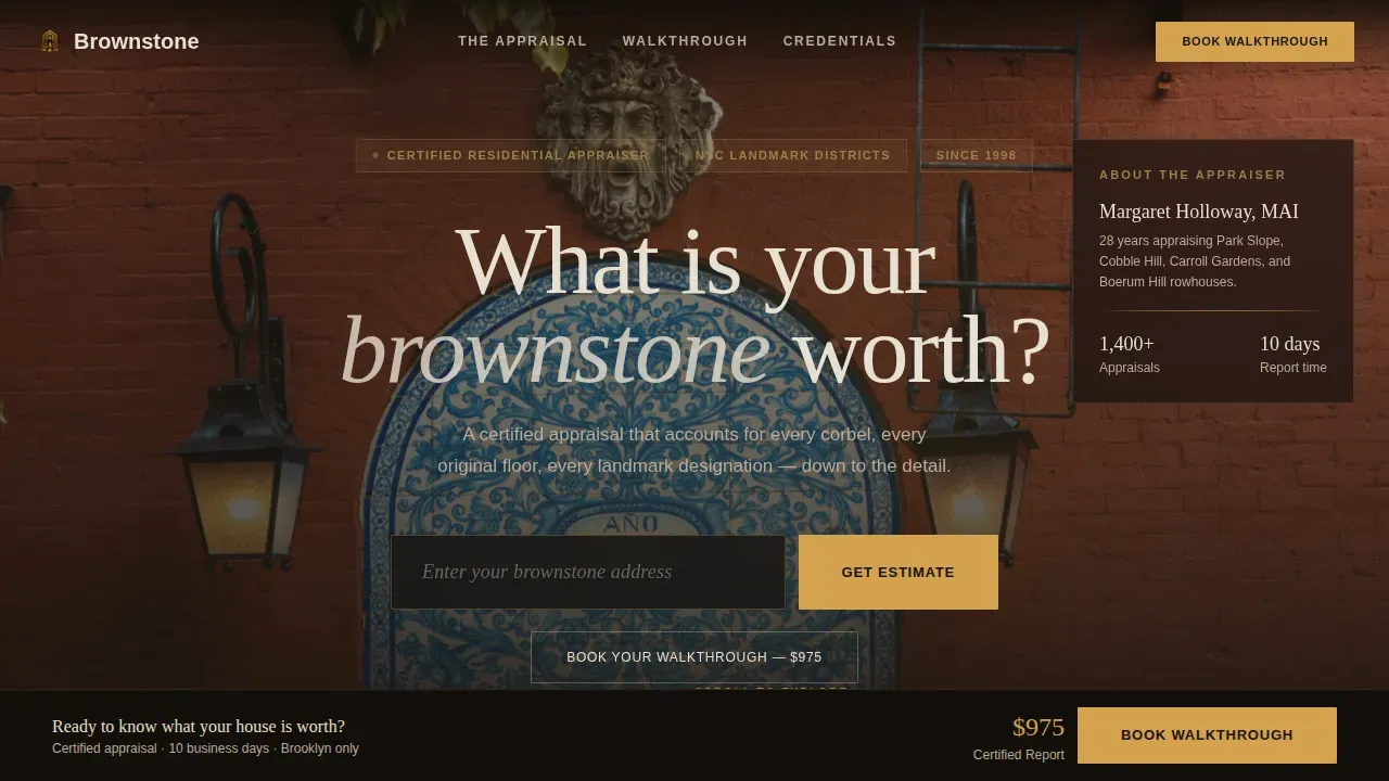 Certified Rowhouse Appraisal Landing Page Template