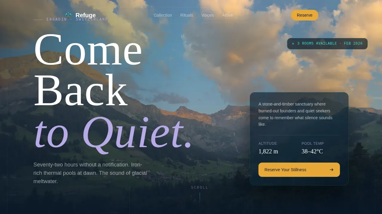 Serene Alpine Wellness Landing Page Template