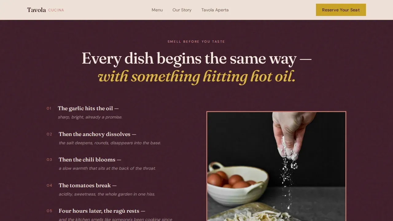 Refined Italian Delivery Landing Page Template