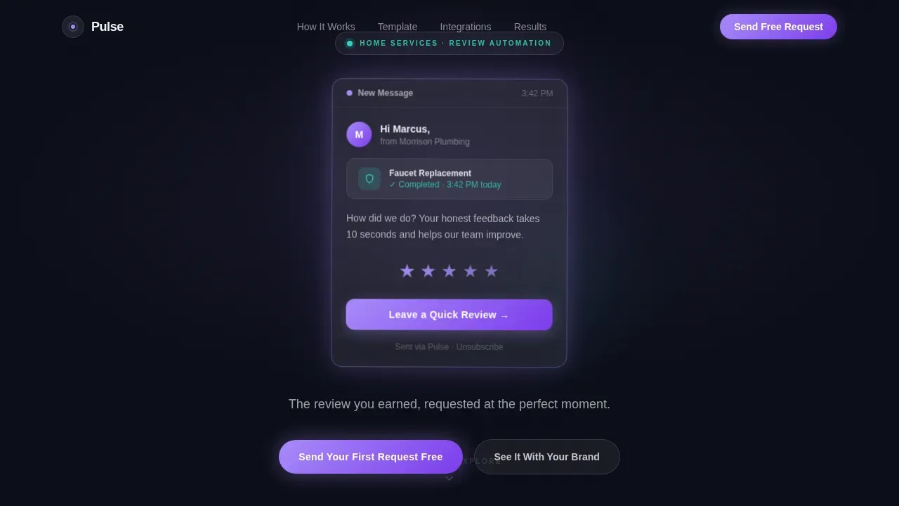 Instant Post-Service Reviews Landing Page Template