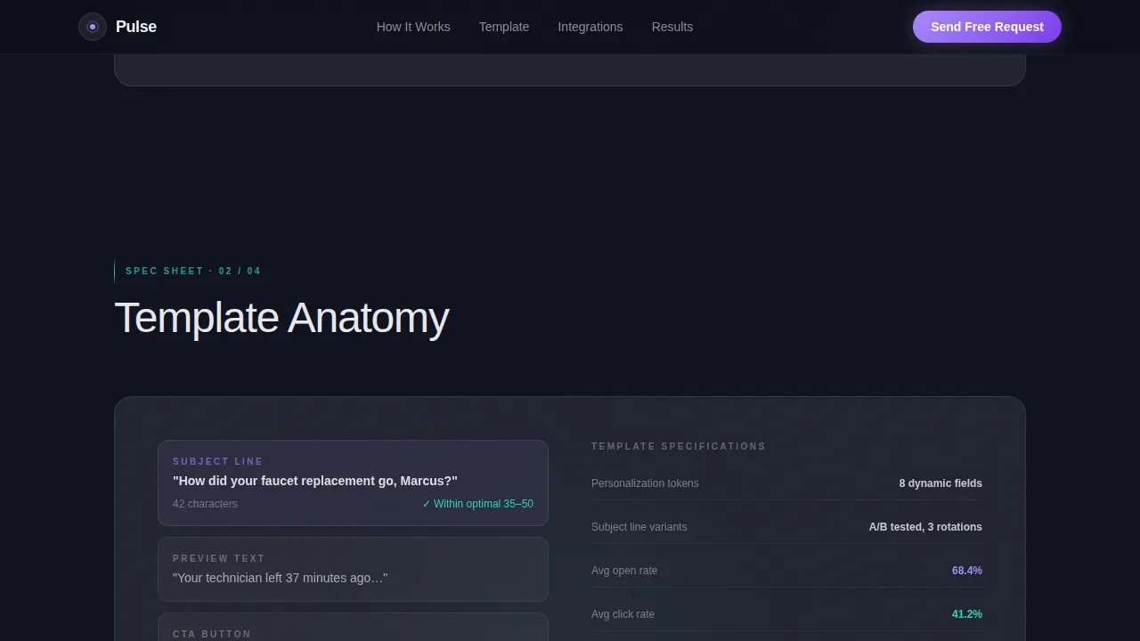 Instant Post-Service Reviews Landing Page Template