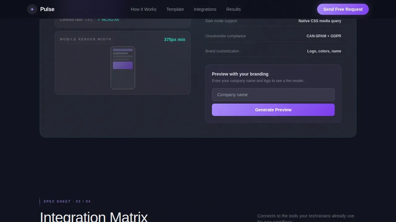Instant Post-Service Reviews Landing Page Template