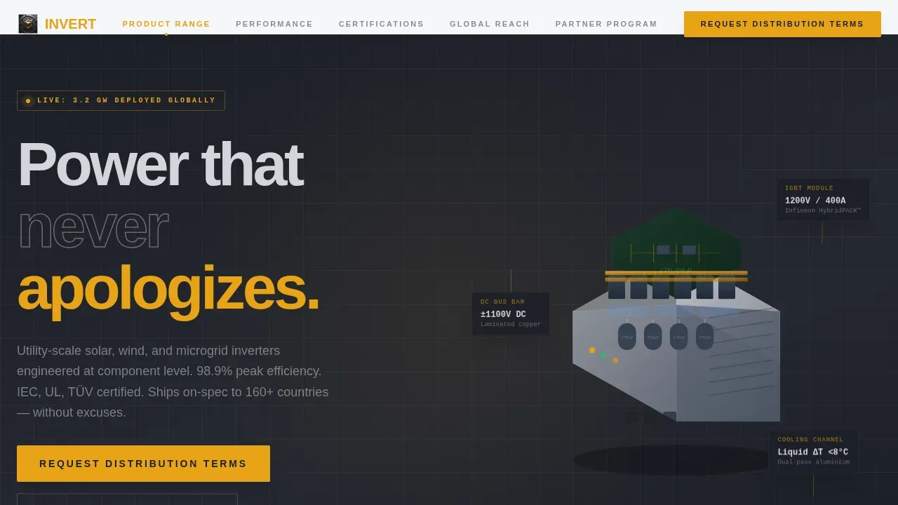 Industrial Inverter Manufacturer Landing Page Template