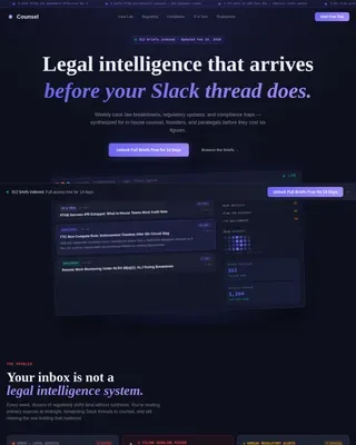 Legal Intelligence Blog & In-House Counsel Website Template