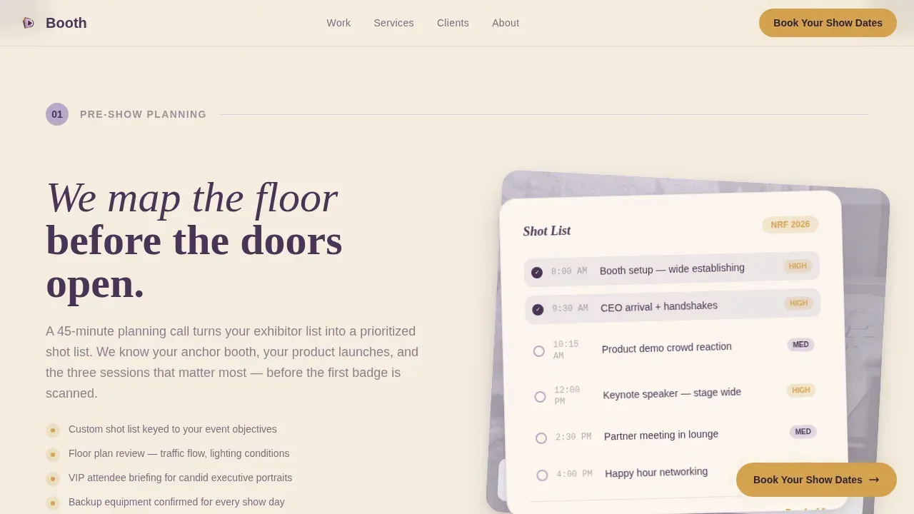 Professional Event Photography Landing Page Template