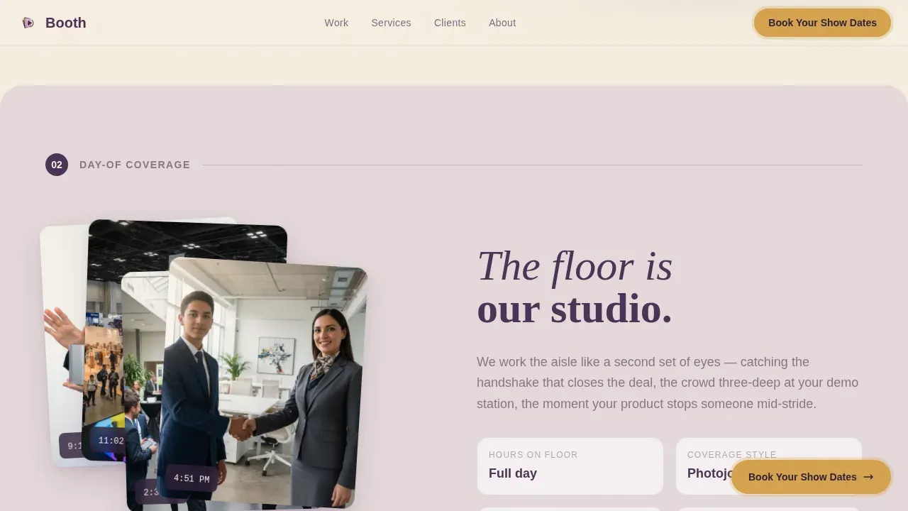 Professional Event Photography Landing Page Template