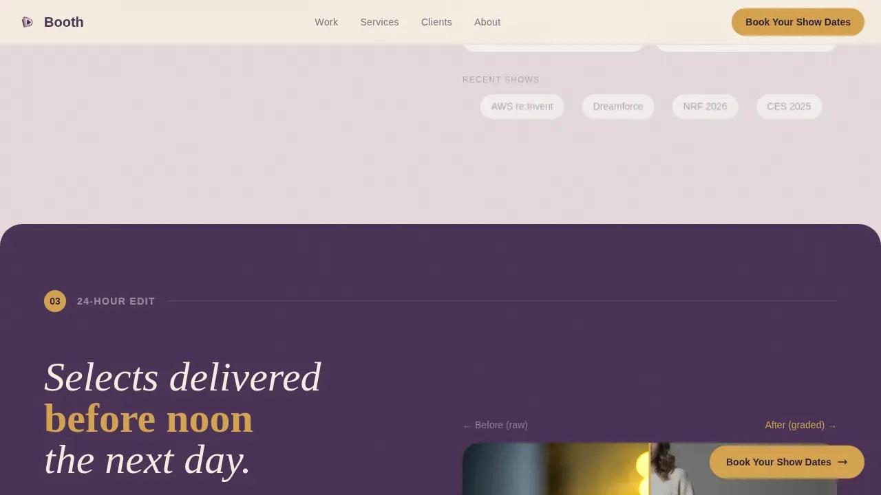 Professional Event Photography Landing Page Template