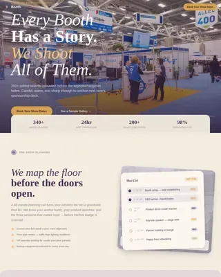 Professional Event Photography Landing Page Template