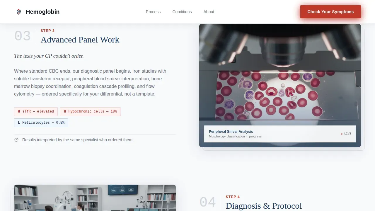 Expert Hematology Clinic Landing Page Template