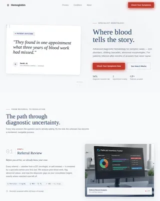 Expert Hematology Clinic Landing Page Template